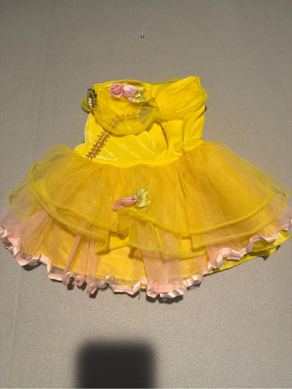 Disney Yellow Tulle Princess Costume with Pink Accents